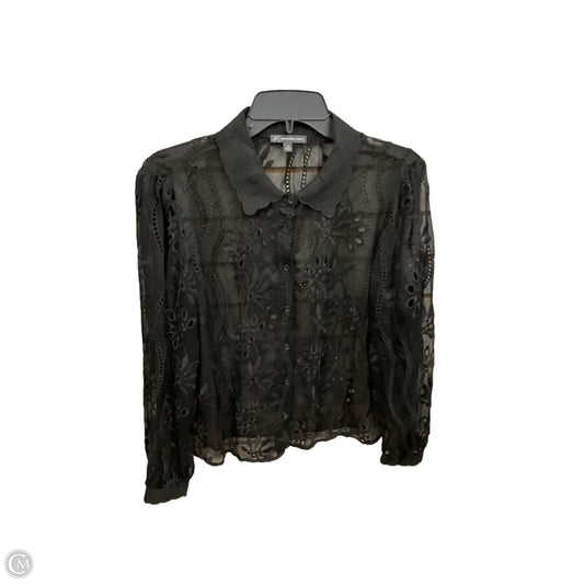Blouse Long Sleeve By Adrianna Papell In Black, Size: M