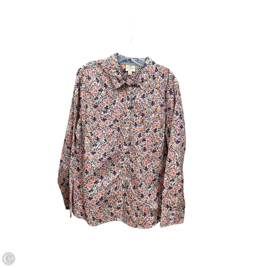 Blouse Long Sleeve By St Johns Bay In Floral Print, Size: Xxl