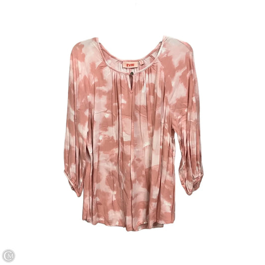Blouse 3/4 Sleeve By Evri In Tie Dye Print, Size: 1x
