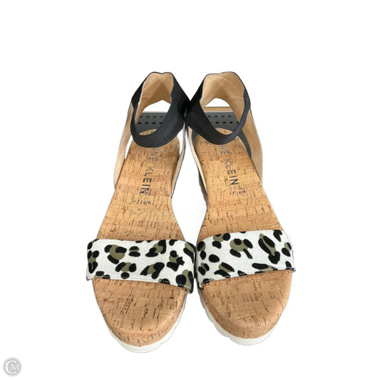 Sandals Heels Wedge By Anne Klein In Animal Print, Size: 8.5