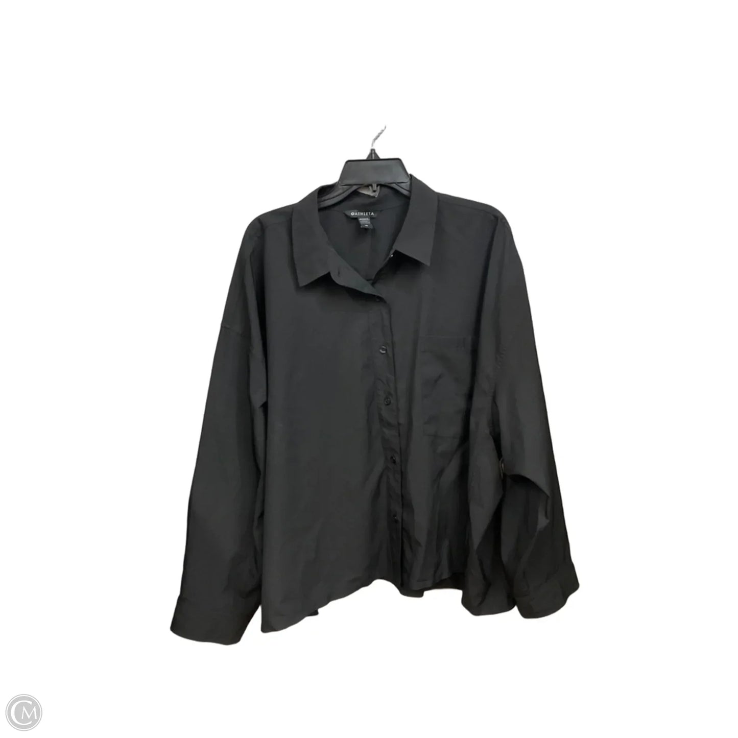 Blouse Long Sleeve By Athleta In Black, Size: 3x