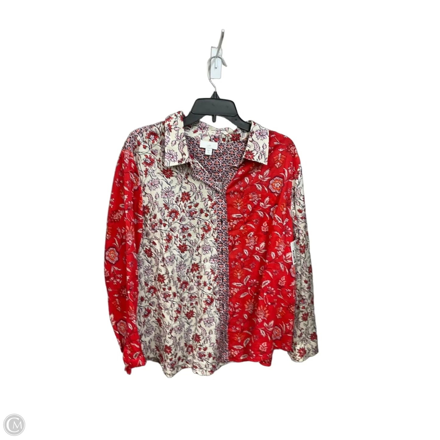Blouse Long Sleeve By J. Jill In Floral Print, Size: Xl