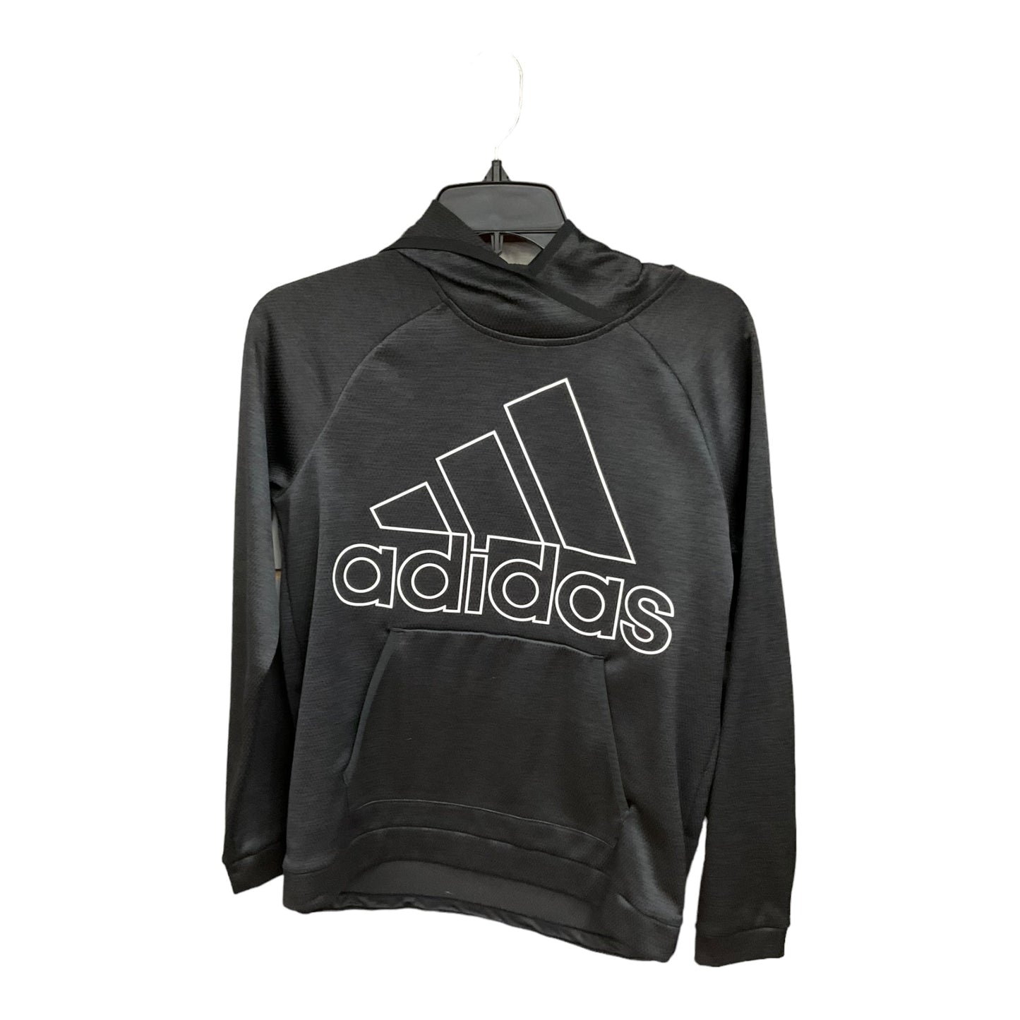 Grey Athletic Top Long Sleeve Collar Adidas, Size S