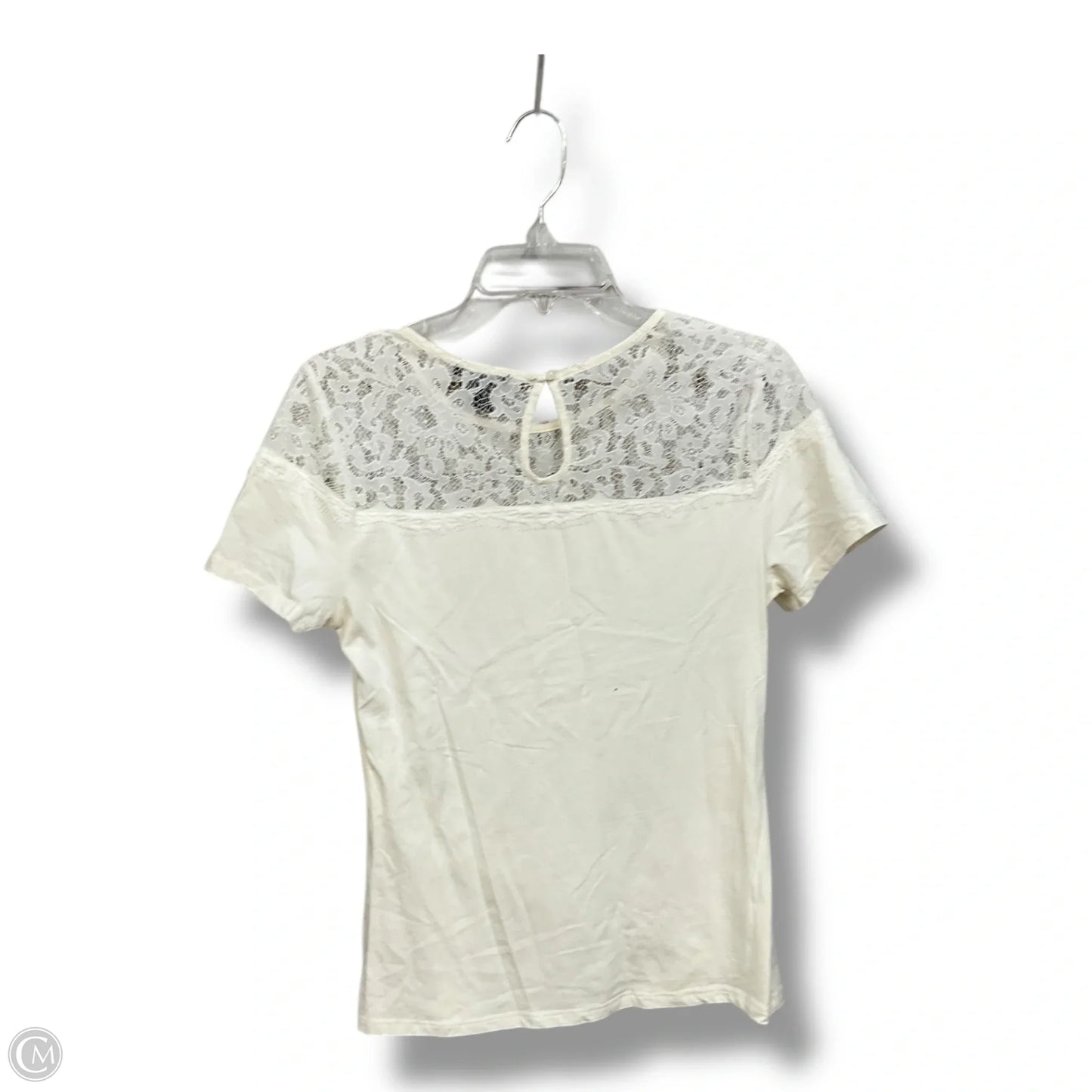 Top Short Sleeve By H&m In Ivory, Size: M