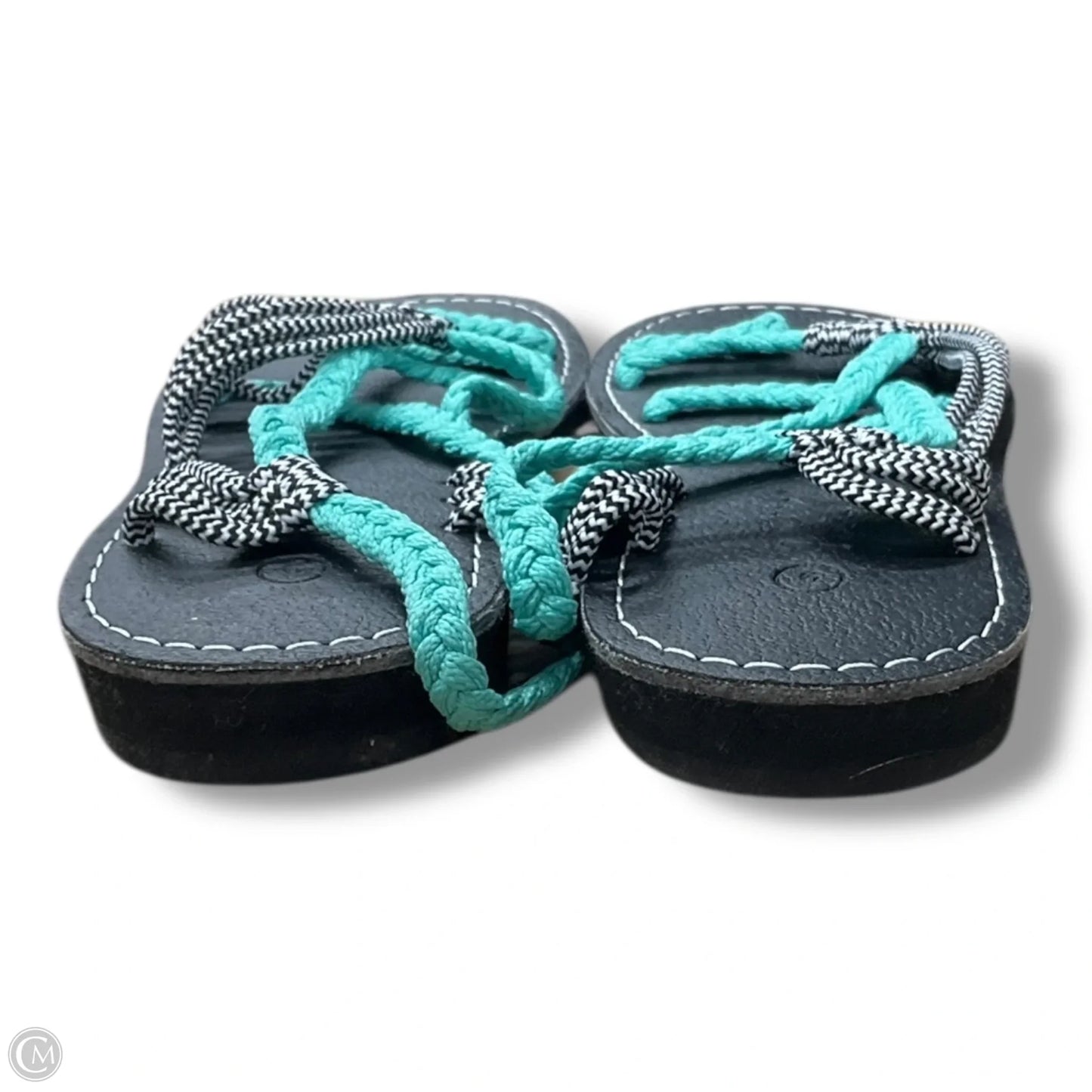 Sandals Flats By Clothes Mentor In Teal, Size: 6
