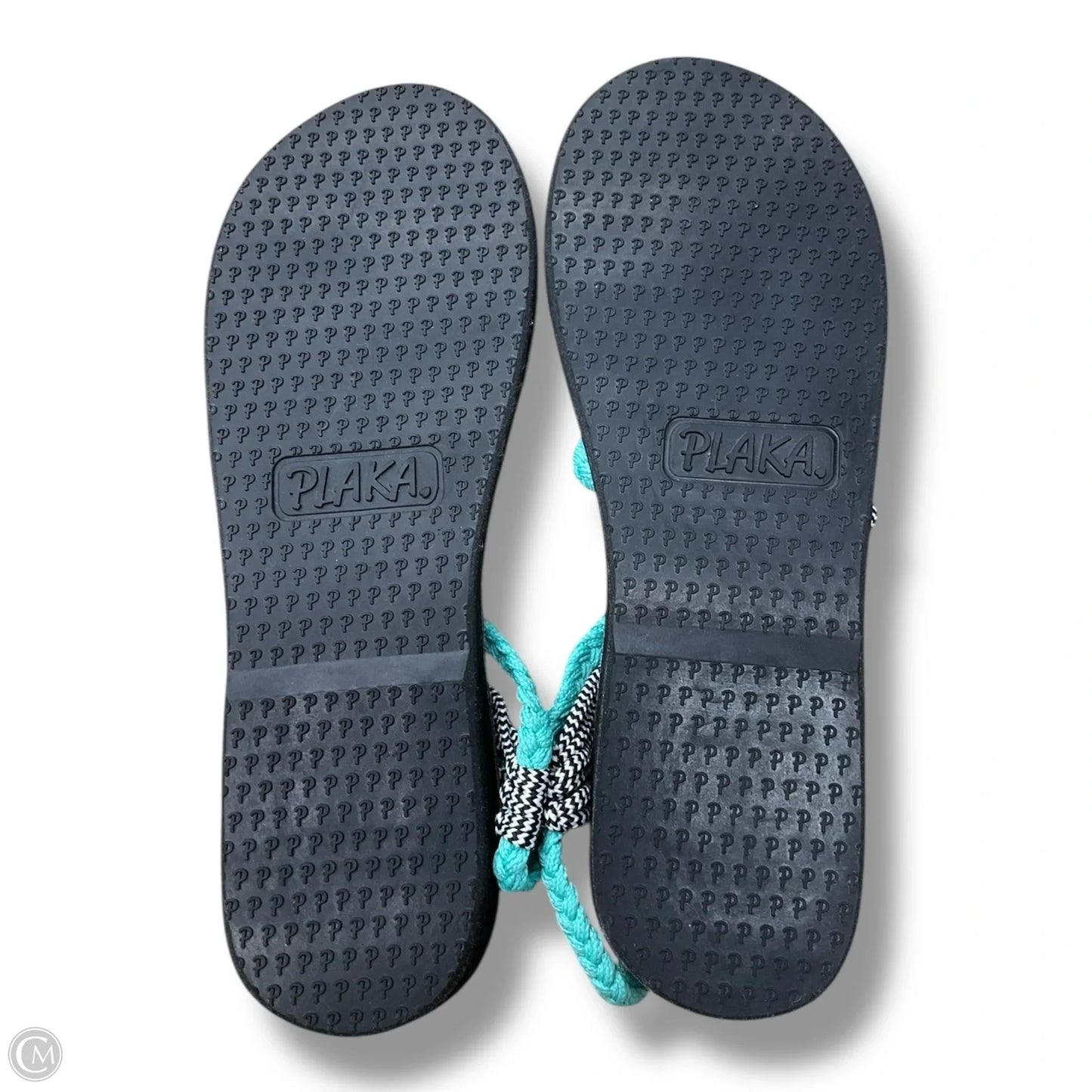 Sandals Flats By Clothes Mentor In Teal, Size: 6