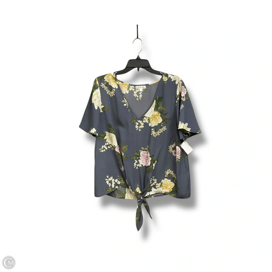 Blouse Short Sleeve By Cme In Floral Print, Size: L