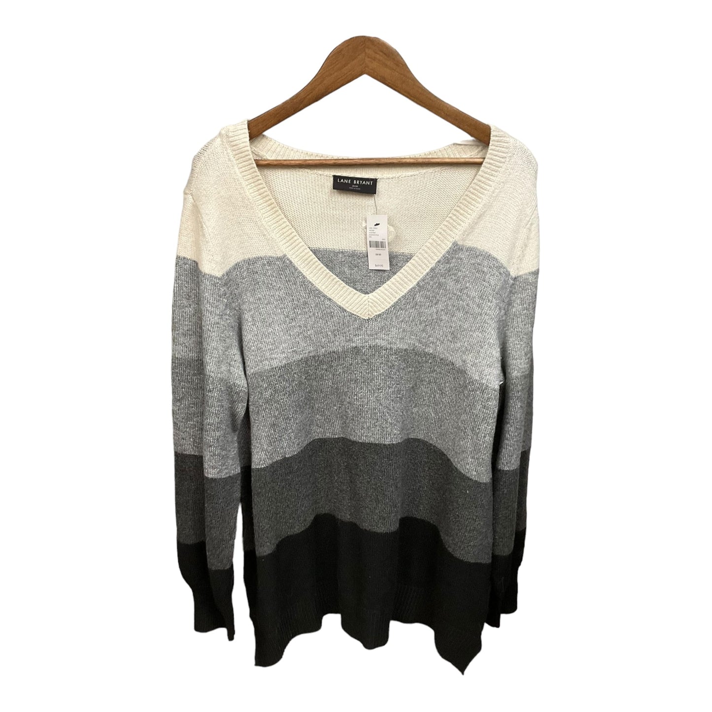 Sweater By Lane Bryant In Black Grey, Size: 2x