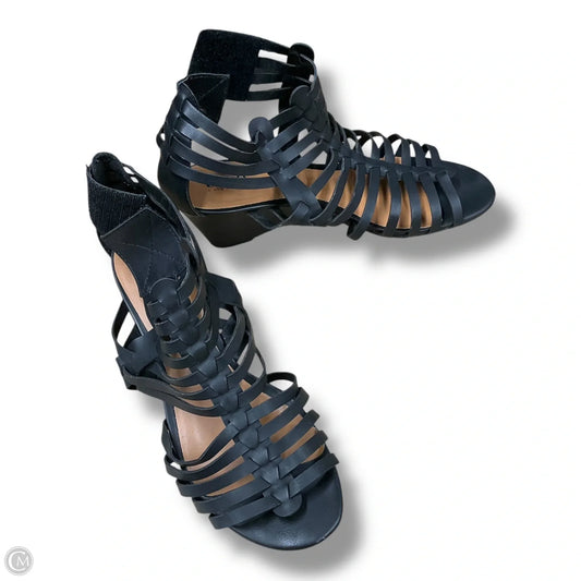 Sandals Heels Wedge By Ana In Black, Size: 6