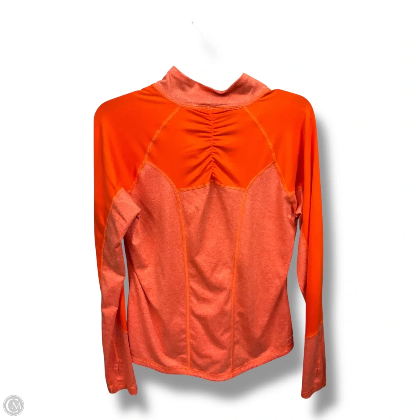 Athletic Top Long Sleeve Collar By Reebok In Orange, Size: L