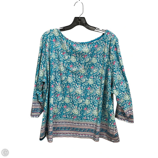 Top 3/4 Sleeve By Talbots In Multi-colored, Size: 3x