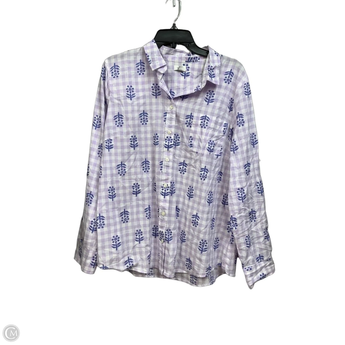 Blouse Long Sleeve By J. Crew In Floral Print, Size: Xxl