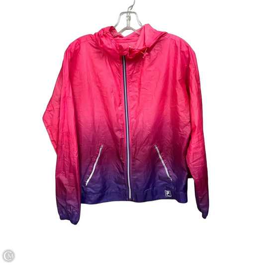 Jacket Windbreaker By Fila In Ombre Print, Size: Xs