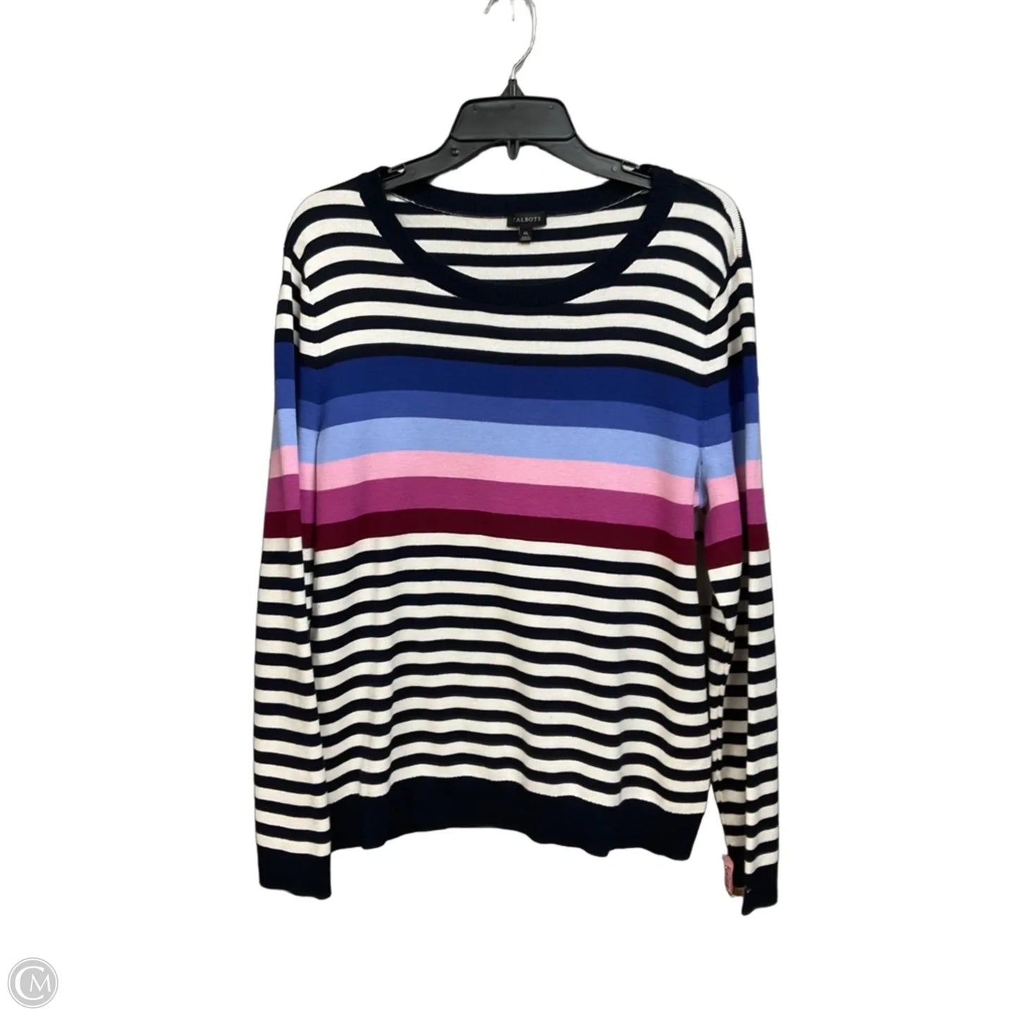 Top Long Sleeve By Talbots In Striped Pattern, Size: Xl
