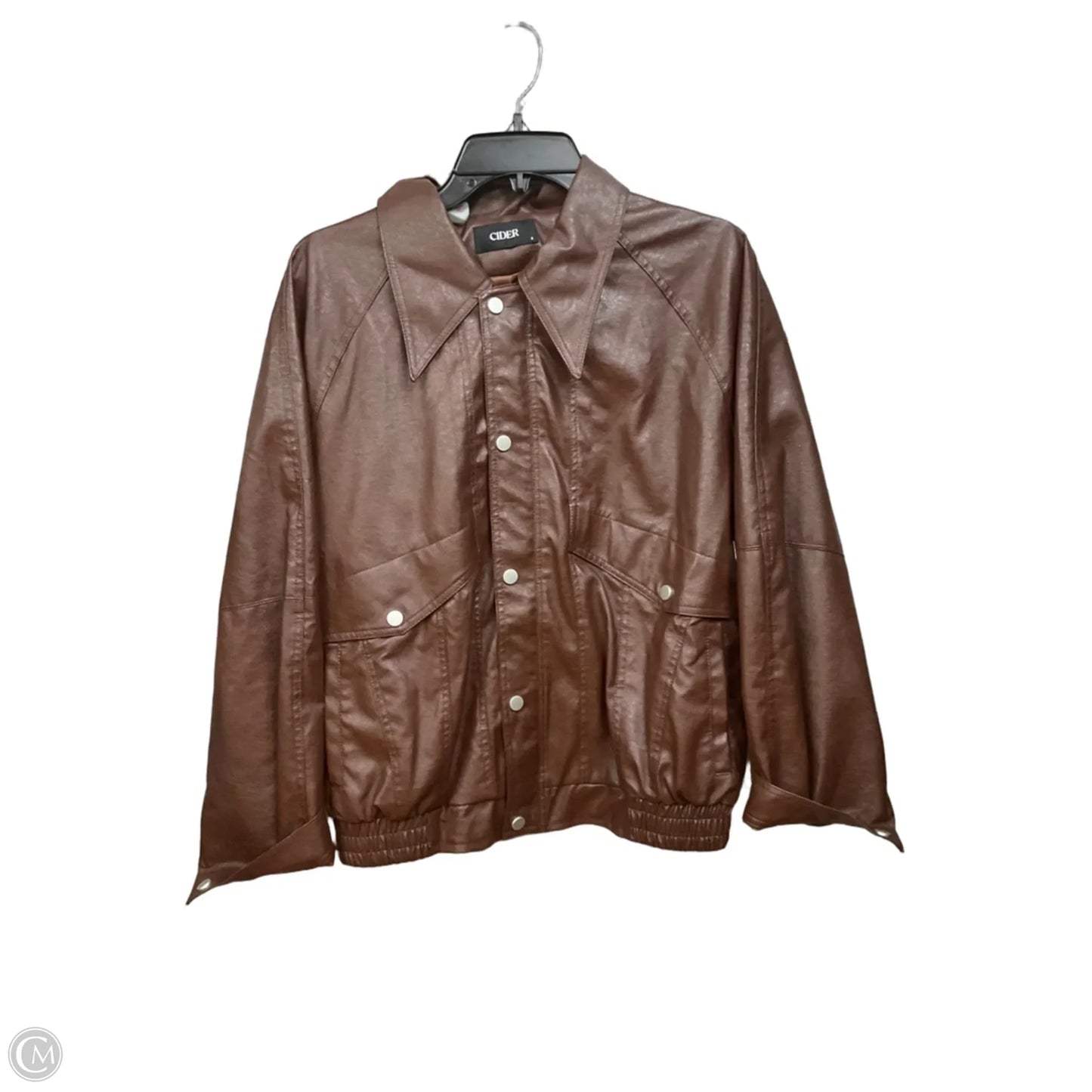 Jacket Moto By Cider In Brown, Size: S