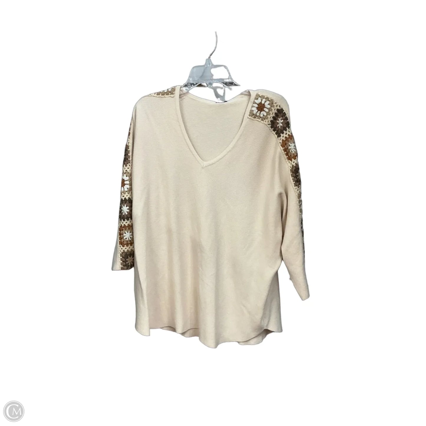 Top 3/4 Sleeve By Aaeda In Tan, Size: 1x