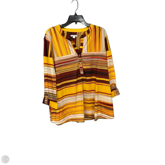 Top Long Sleeve By Cato In Striped Pattern, Size: Xl
