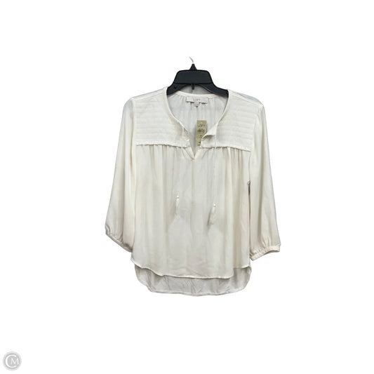 Top Long Sleeve By Loft In Cream, Size: Mp