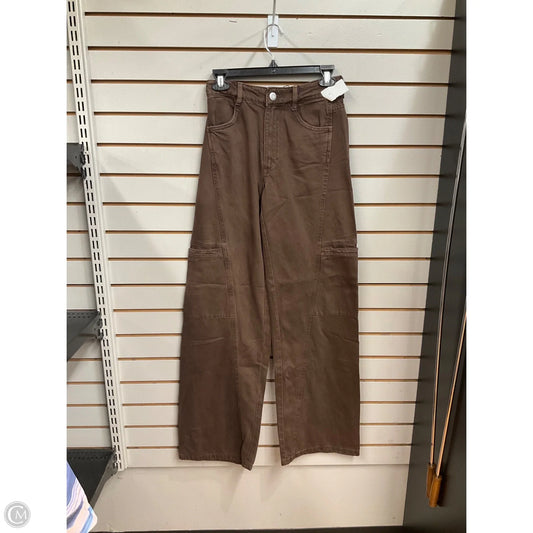 Jeans Wide Leg By Zara In Brown Denim, Size: 0
