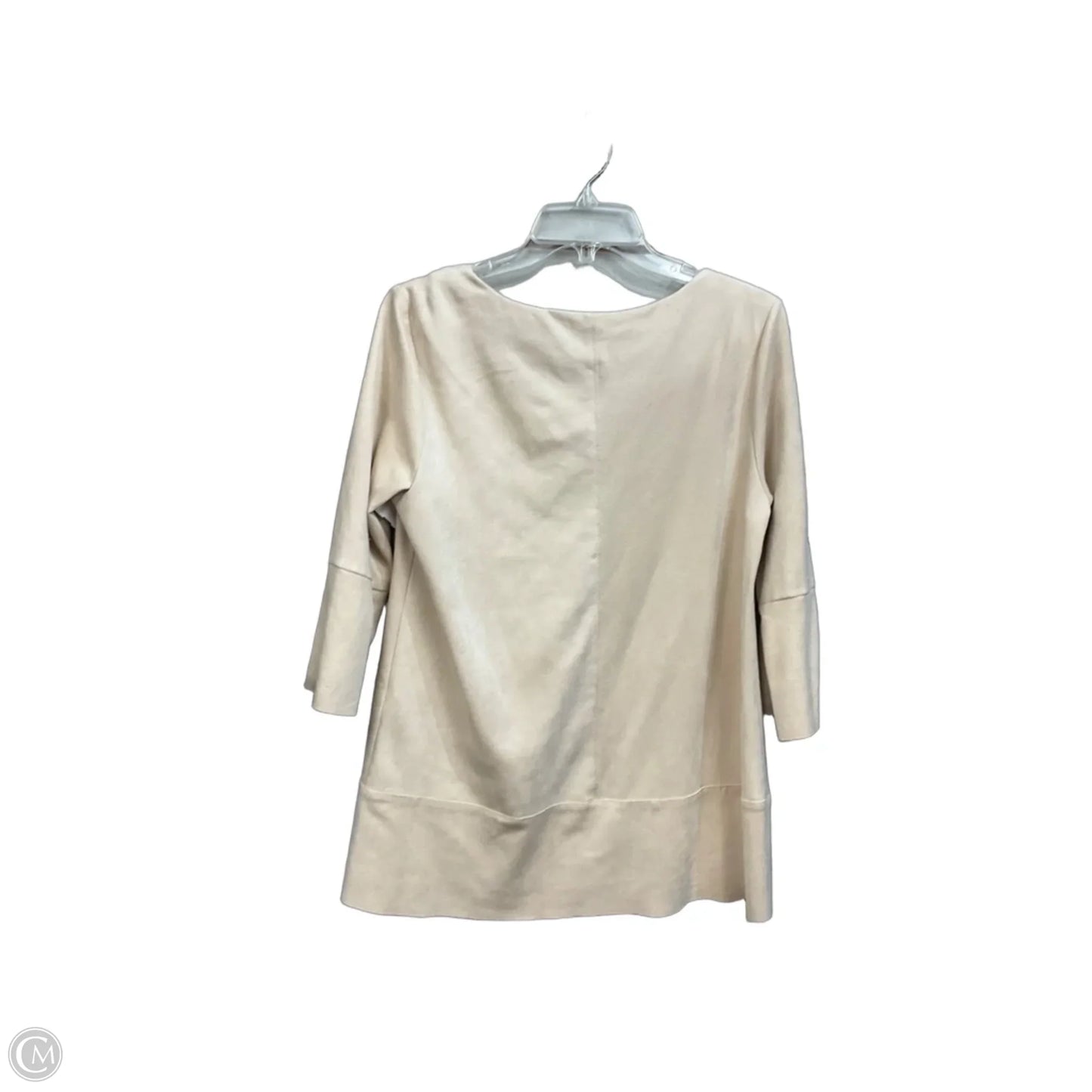 Top 3/4 Sleeve By Soft Surroundings In Cream, Size: S