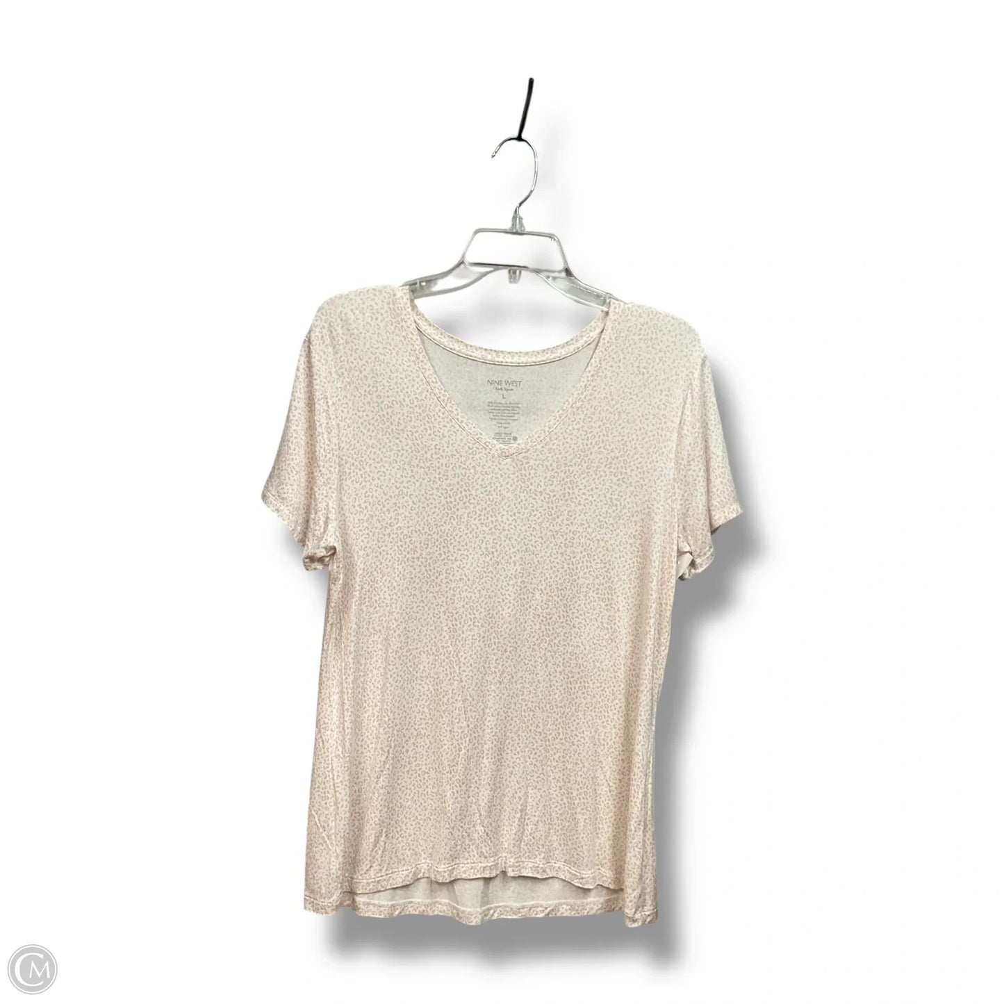 Top Short Sleeve Basic By Nine West Apparel In Animal Print, Size: L