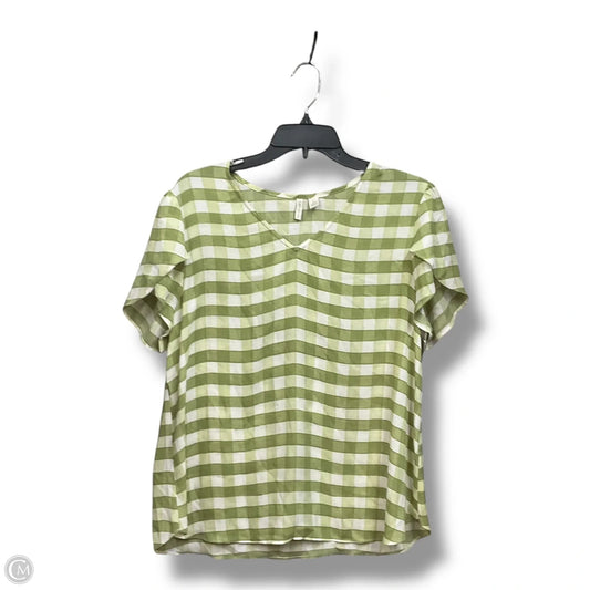 Top Sleeveless By Cato In Plaid Pattern, Size: L