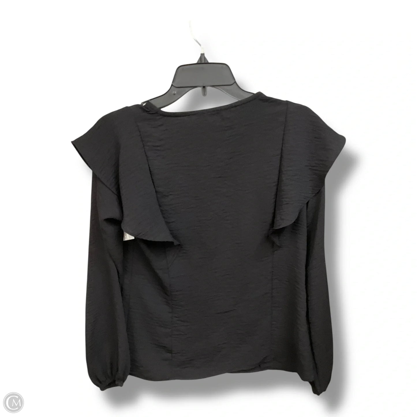 Blouse Long Sleeve By Nine West Apparel In Black, Size: Xs