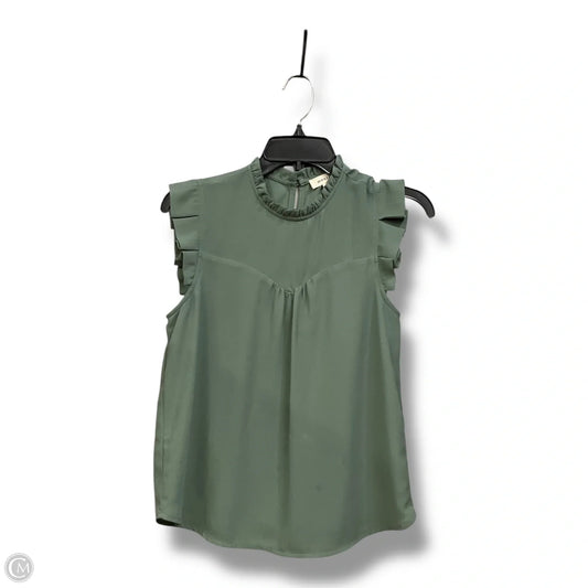 Top Sleeveless By Monteau In Green, Size: S