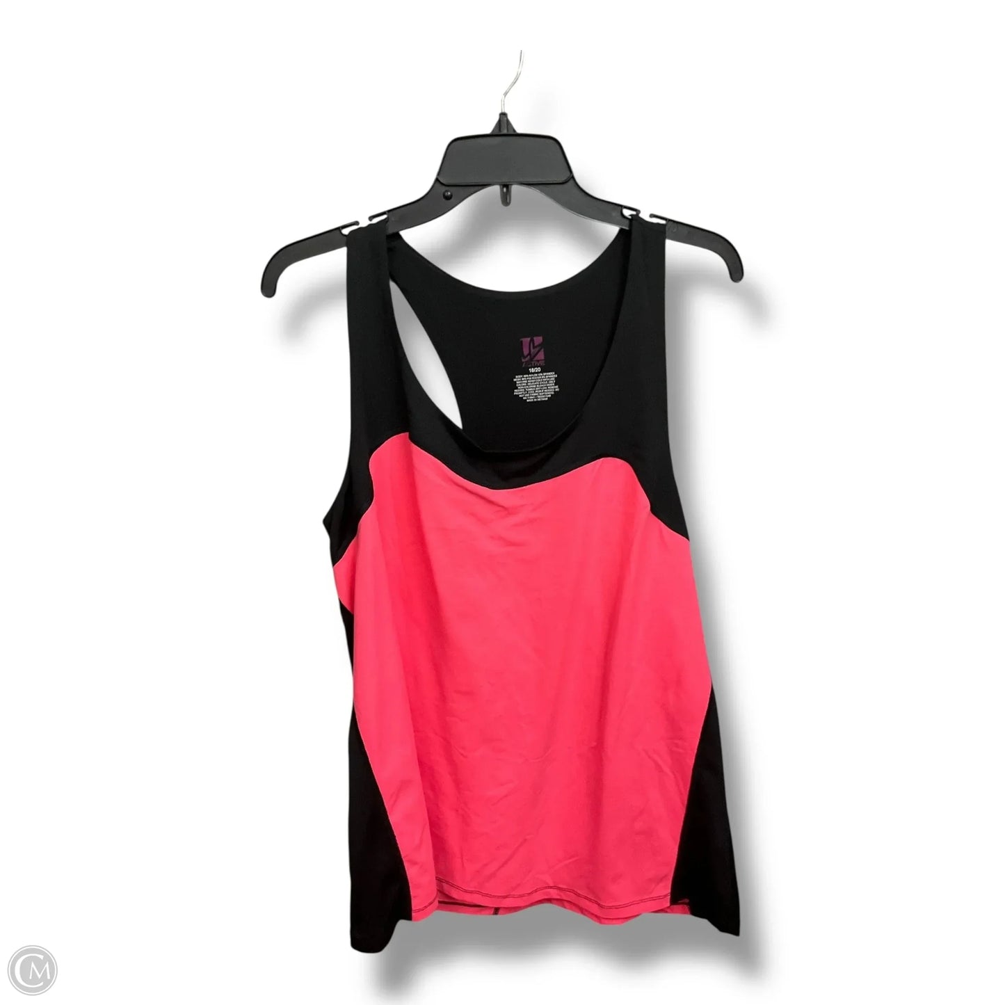 Athletic Tank Top By Livi Active In Black & Pink, Size: 2x