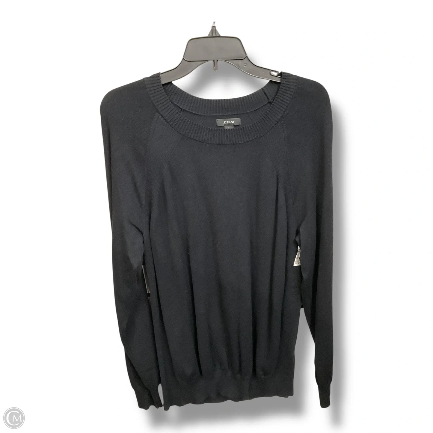 Top Long Sleeve Basic By Alfani In Black, Size: L