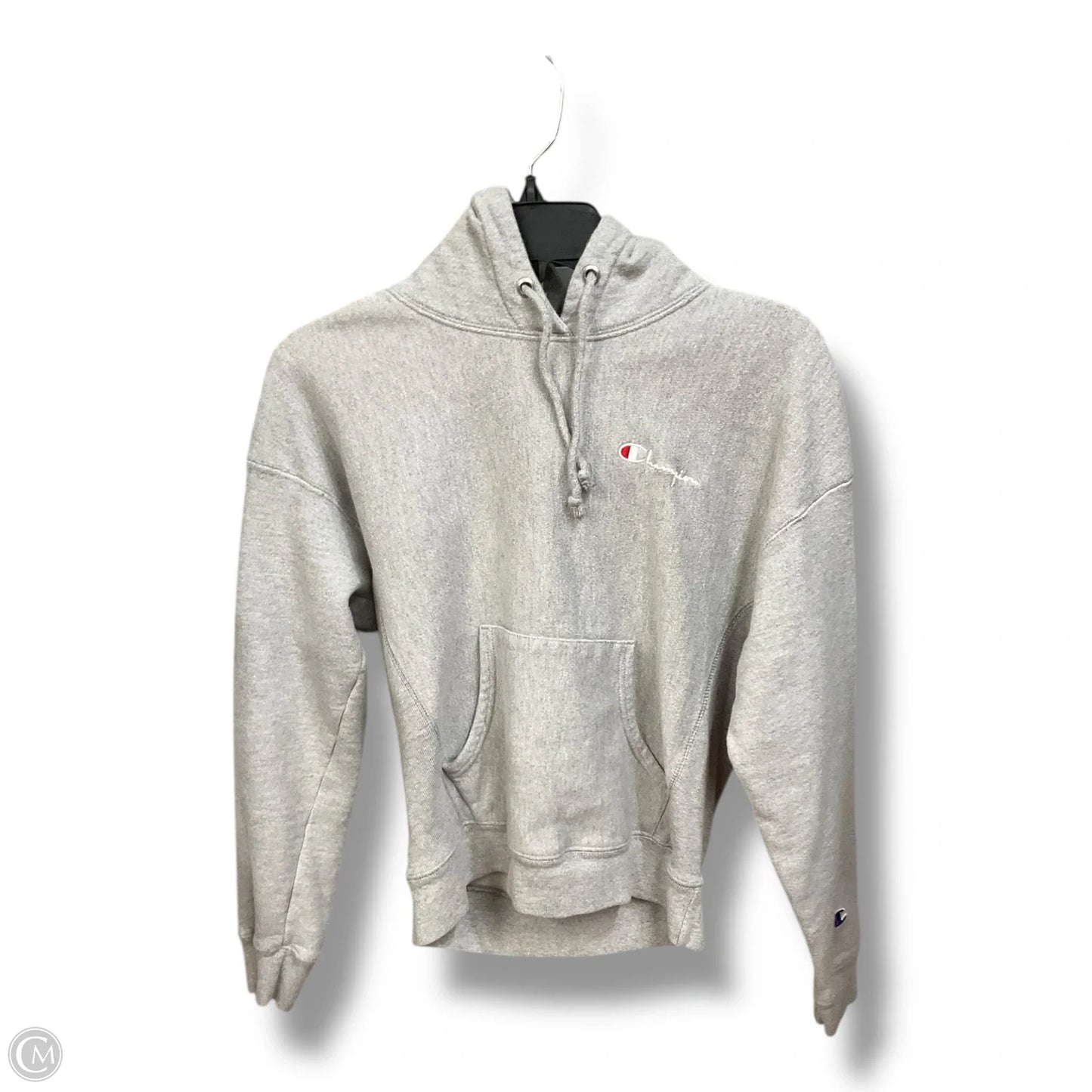 Sweatshirt Hoodie By Champion In Grey, Size: S