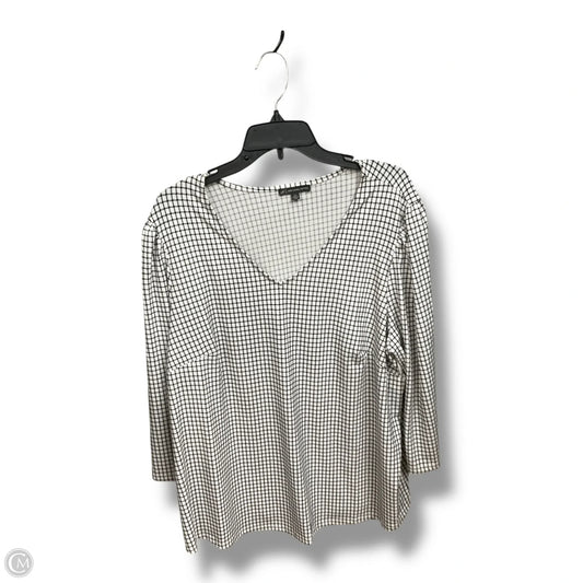 Top Long Sleeve By Adrianna Papell In Black & White, Size: 2x