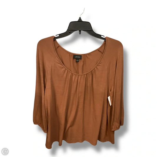 Top Long Sleeve By J. Jill In Brown, Size: L
