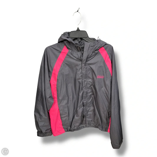 Jacket Windbreaker By Clothes Mentor In Grey & Pink, Size: L