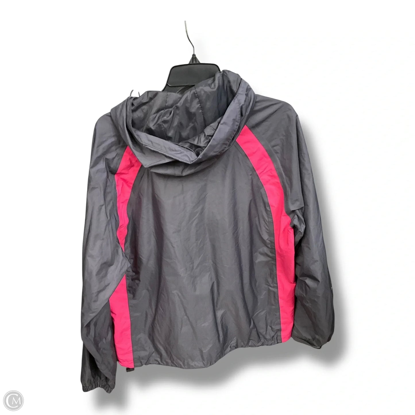 Jacket Windbreaker By Clothes Mentor In Grey & Pink, Size: L