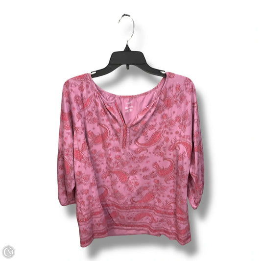 Top Long Sleeve By Pure Jill In Paisley Print, Size: Xl