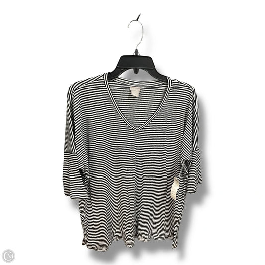 Top 3/4 Sleeve By Chicos In Striped Pattern, Size: M