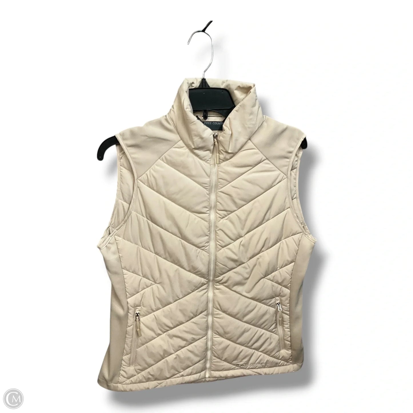 Vest Puffer & Quilted By Free Country In Cream, Size: M