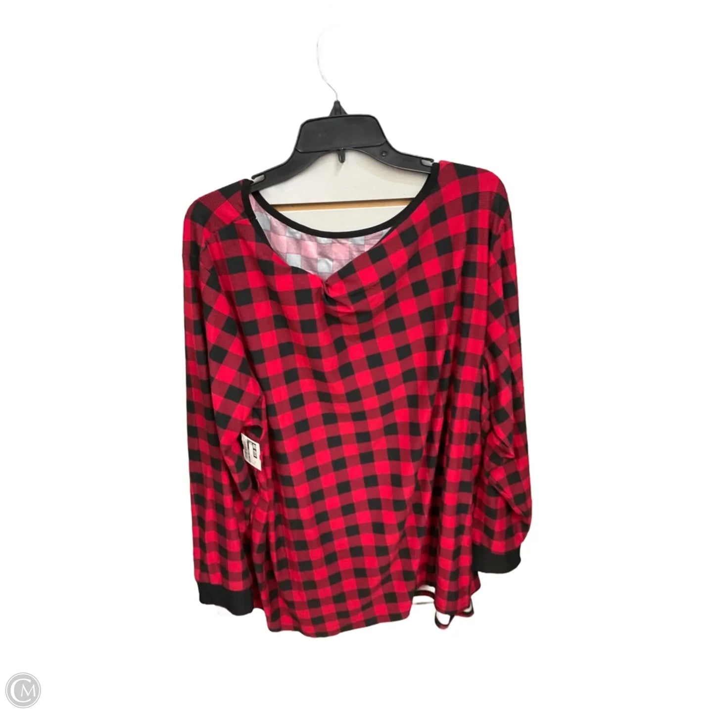 Top Long Sleeve By Croft And Barrow In Plaid Pattern, Size: 3x