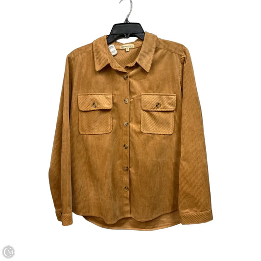Jacket Shirt By Democracy In Tan, Size: M