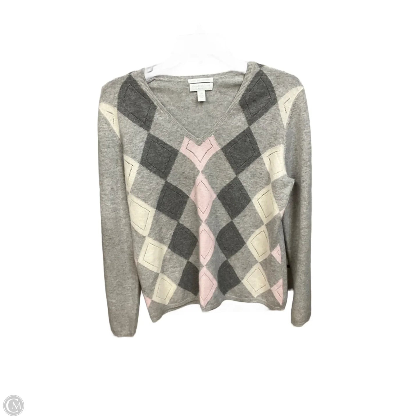 Top Long Sleeve By Charter Club In Grey, Size: Mp