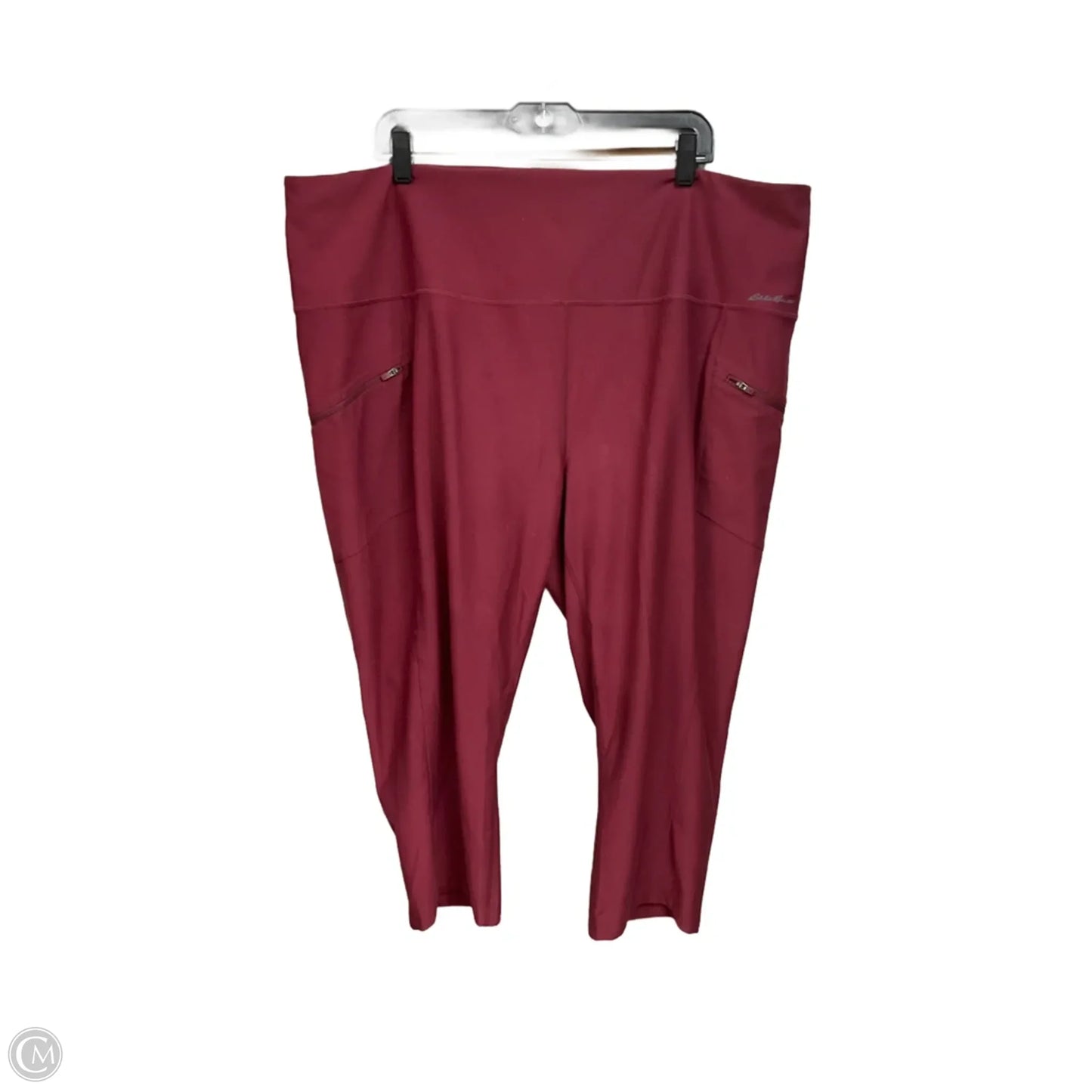 Athletic Leggings Capris By Eddie Bauer In Maroon, Size: 3x