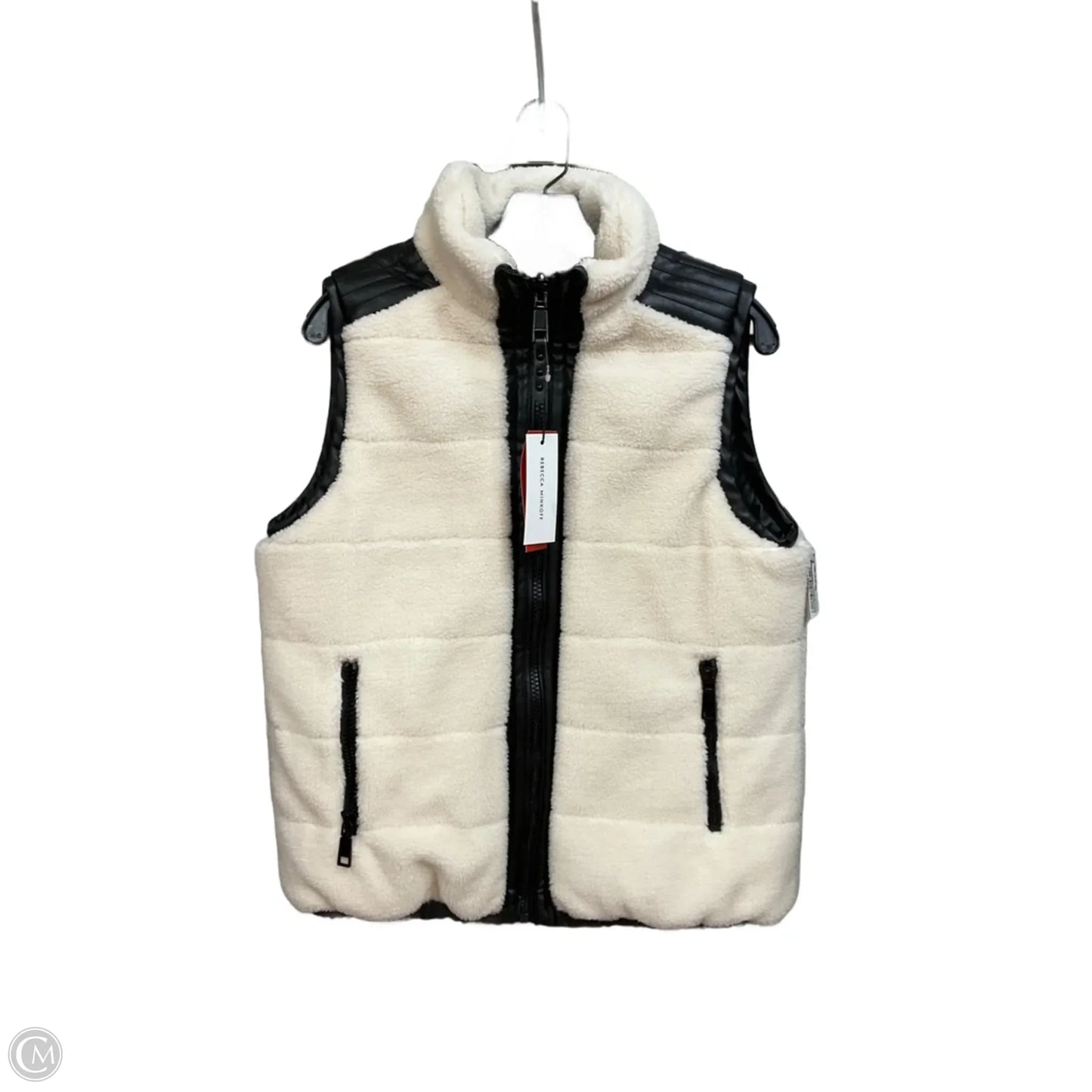Vest Designer By Rebecca Minkoff In Black & Cream, Size: M