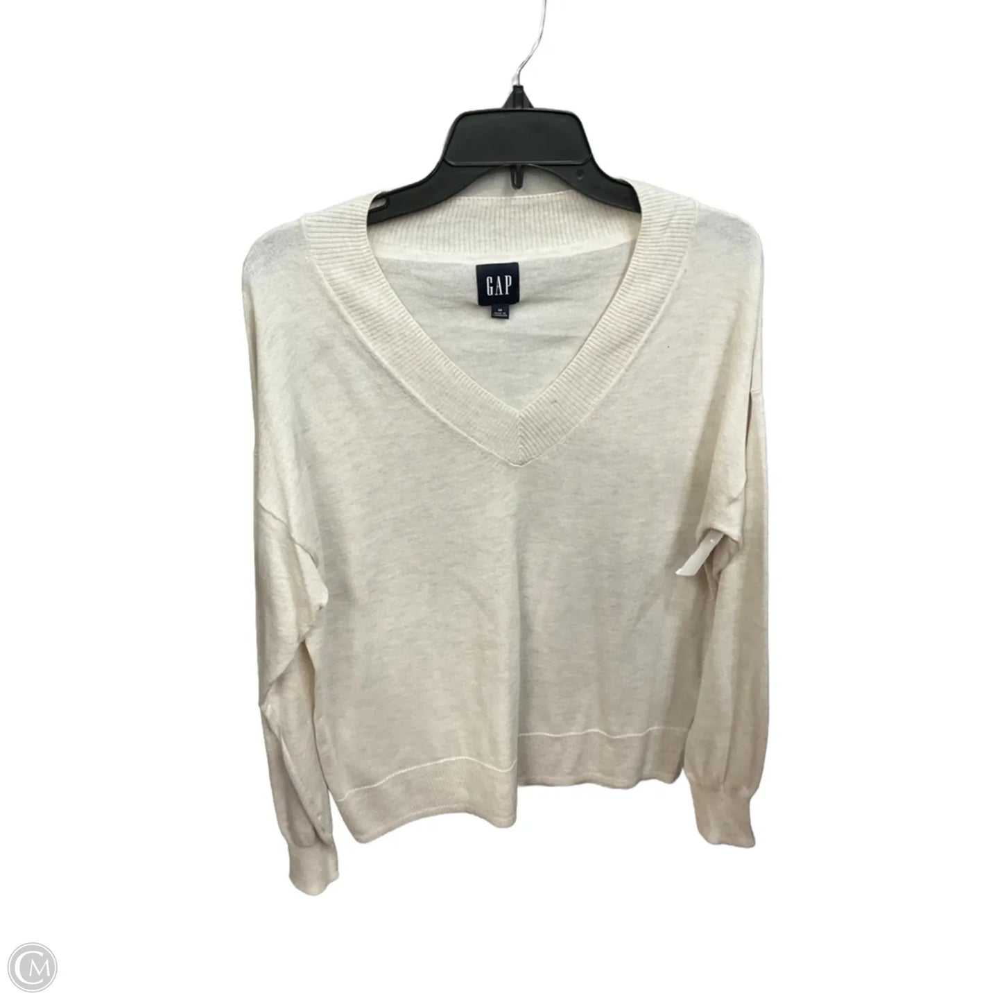 Top Long Sleeve Basic By Gap In Cream, Size: M