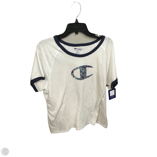 Athletic Top Short Sleeve By Champion In White, Size: 2x