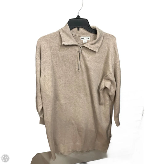 Dress Sweater By Ava & Viv In Tan, Size: Xxl