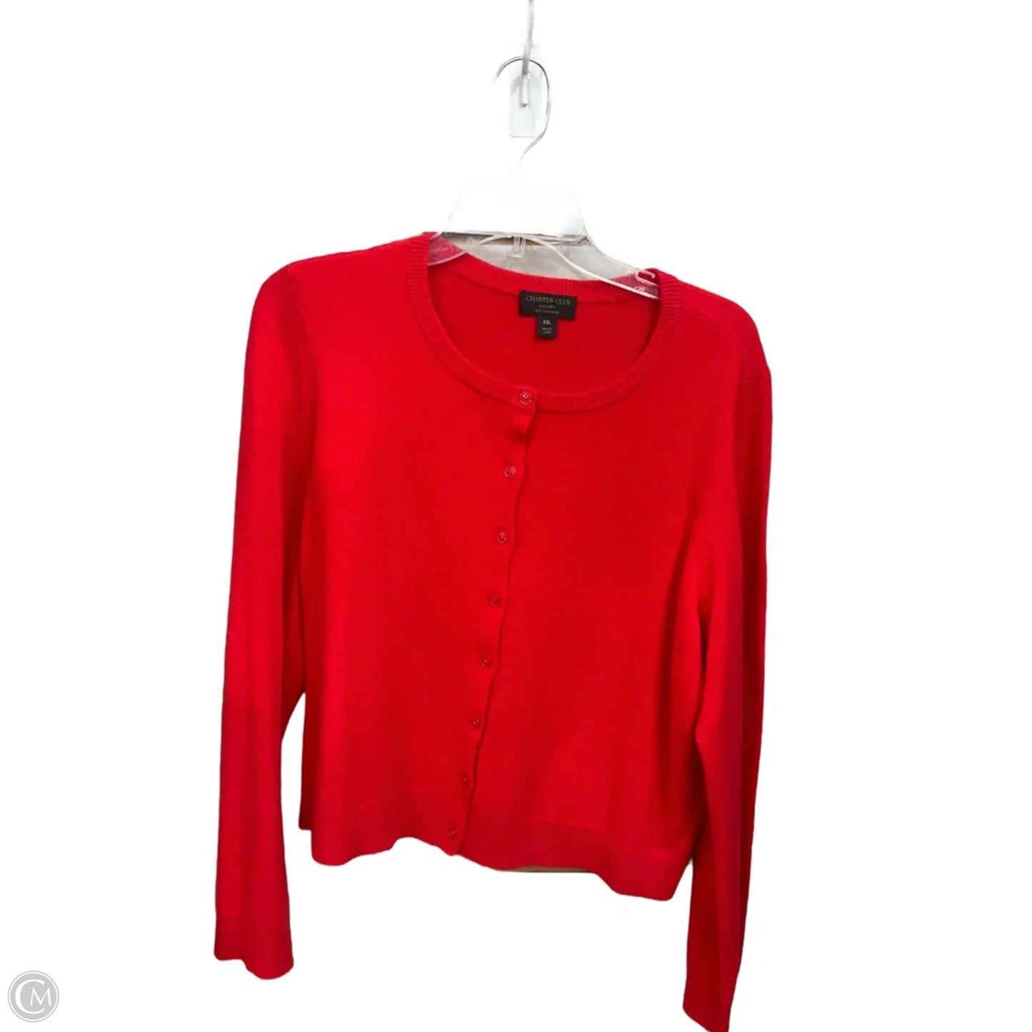 Sweater Cardigan Cashmere By Charter Club In Red, Size: Xxl