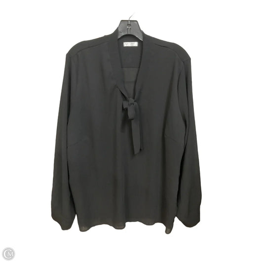 Blouse Long Sleeve By Clothes Mentor In Black, Size: Xxl
