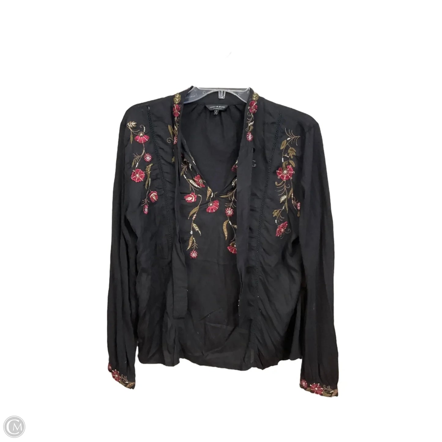 Top Long Sleeve By Lucky Brand In Black, Size: L