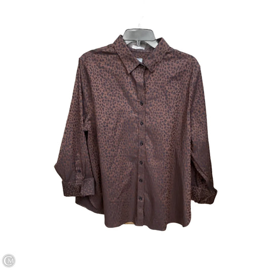 Blouse Long Sleeve By Chicos In Animal Print, Size: Xl